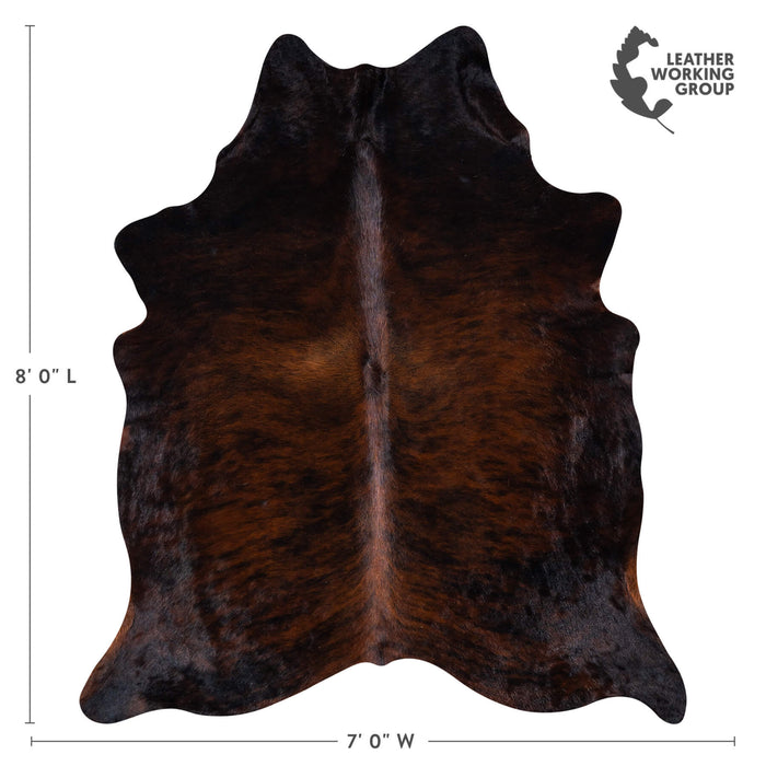 Brazilian Dark Brindle Cowhide Rug Size 8'0" L x 7'0" W 7678