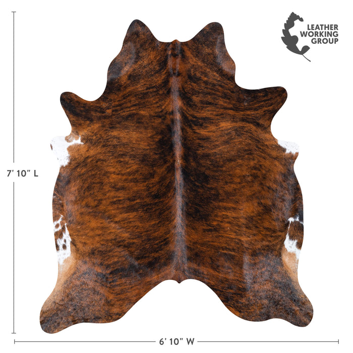 Brazilian Brindle Cowhide Rug Size 7'10" L x 6'10" W 7680