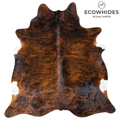 Brazilian Brindle Cowhide Rug Size 7'7" L x 7'3" W 7683