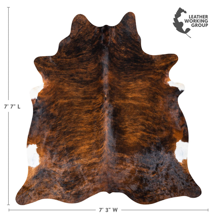 Brazilian Brindle Cowhide Rug Size 7'7" L x 7'3" W 7683