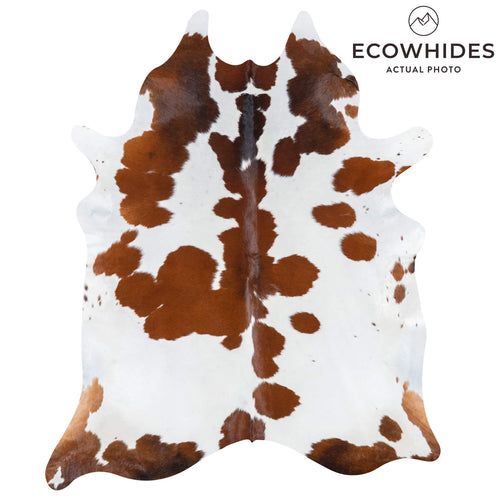 Brazilian Brown and White Cowhide Rug Size 8'0" L x 6'5" W 7689