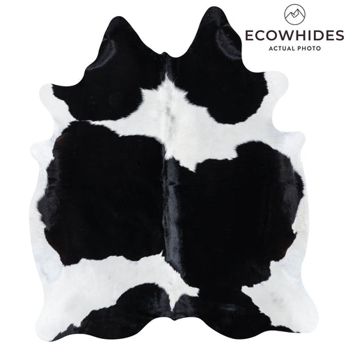 Brazilian Black and White Cowhide Rug Size 6'8" L x 5'8" W 7710