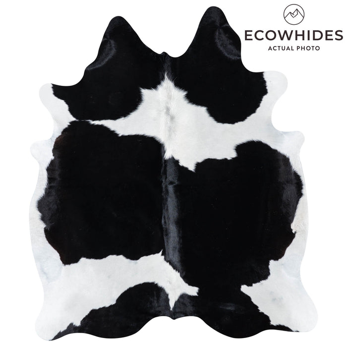 Brazilian Black and White Cowhide Rug Size 6'8" L x 5'8" W 7710