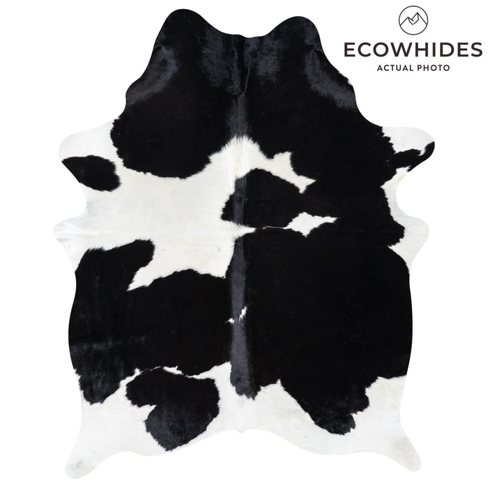Brazilian Black and White Cowhide Rug Size 7'1" L x 5'4" W 7712