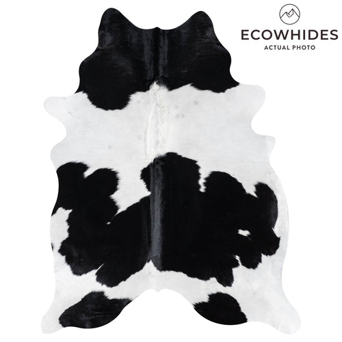 Brazilian Black and White Cowhide Rug Size 7'2" L x 5'8" W 7713