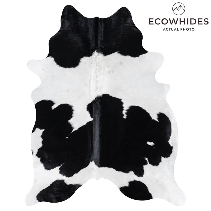 Brazilian Black and White Cowhide Rug Size 7'2" L x 5'8" W 7713