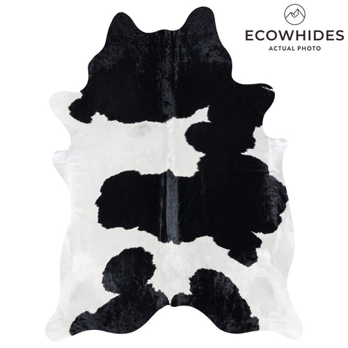 Brazilian Black and White Cowhide Rug Size 7'7" L x 5'10" W 7714