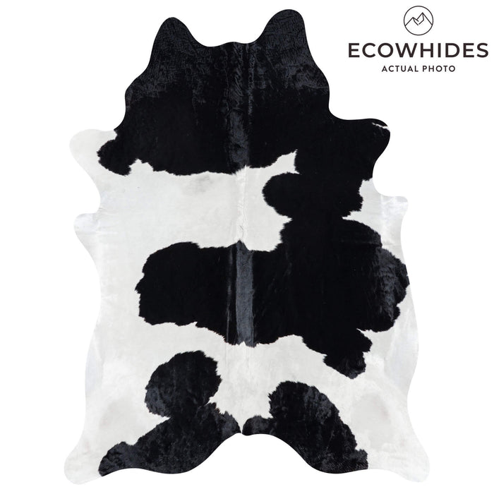 Brazilian Black and White Cowhide Rug Size 7'7" L x 5'10" W 7714