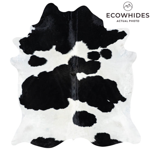 Brazilian Black and White Cowhide Rug Size 7'8" L x 6'10" W 7735