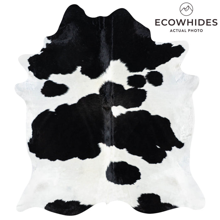 Brazilian Black and White Cowhide Rug Size 7'8" L x 6'10" W 7735