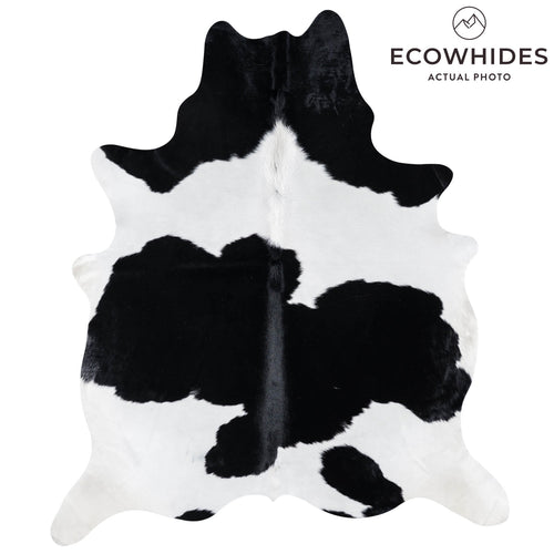 Brazilian Black and White Cowhide Rug Size 8'2" L x 6'11" W 7738