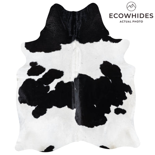 Brazilian Black and White Cowhide Rug Size 7'9" L x 6'6" W 7745