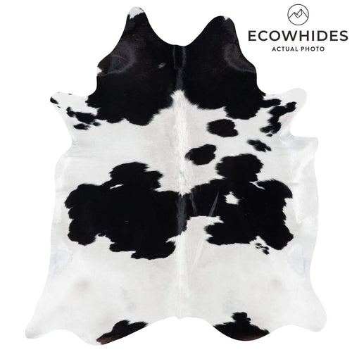 Brazilian Black and White Cowhide Rug Size 7'6" L x 6'7" W 7746