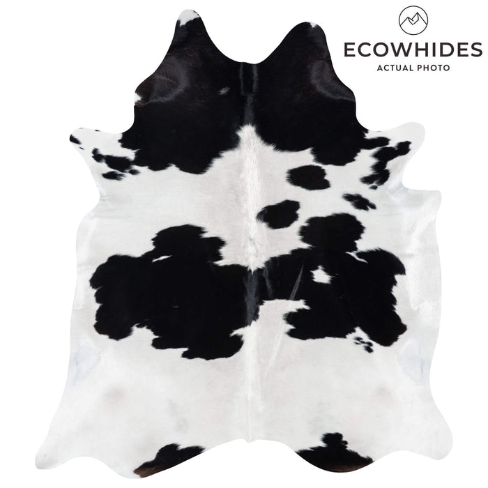 Brazilian Black and White Cowhide Rug Size 7'6" L x 6'7" W 7746