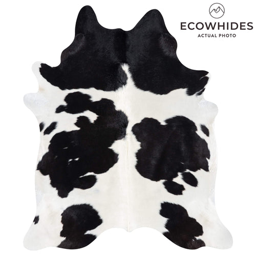 Brazilian Black and White Cowhide Rug Size 7'6" L x 6'5" W 7771