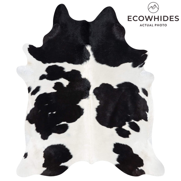 Brazilian Black and White Cowhide Rug Size 7'6" L x 6'5" W 7771