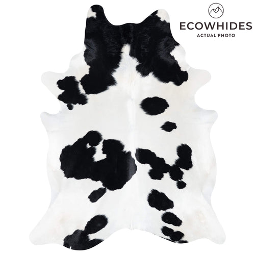 Brazilian Black and White Cowhide Rug Size 7'11" L x 6'4" W 7772