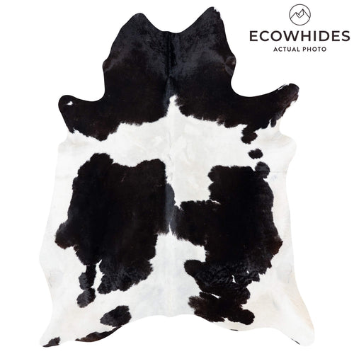 Brazilian Black and White Cowhide Rug Size 7'10" L x 6'4" W 7773