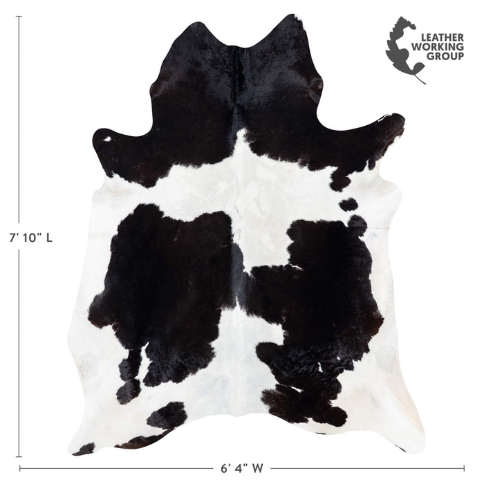 Brazilian Black and White Cowhide Rug Size 7'10" L x 6'4" W 7773