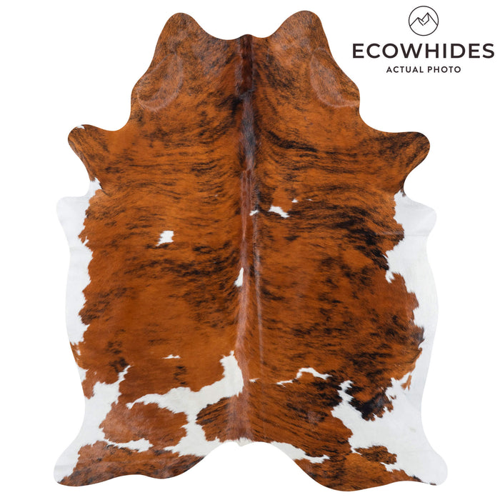 Brazilian Brindle White Belly Cowhide Rug Size 7'.7" L x 5'7" W 7784