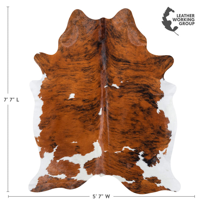 Brazilian Brindle White Belly Cowhide Rug Size 7'.7" L x 5'7" W 7784