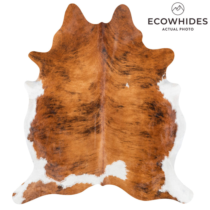 Brazilian Brindle White Belly Cowhide Rug Size 6'11" L x 6'3" W 7788