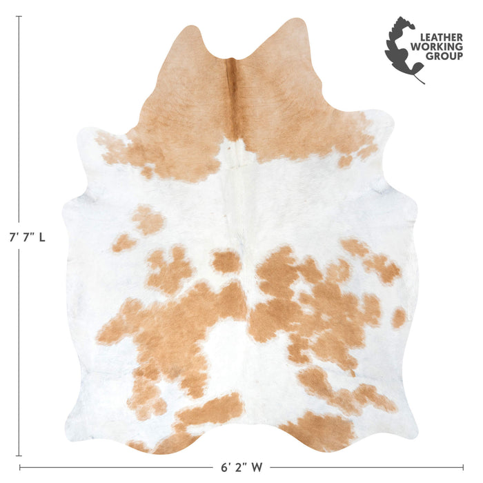 Brazilian Palomino and White Cowhide Rug Size 7'7" L x 6'2" W 7794