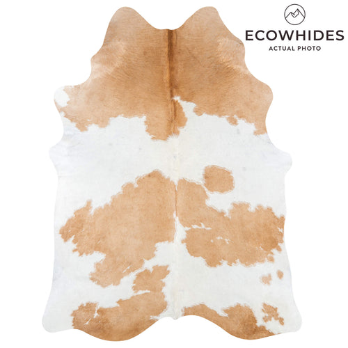 Brazilian Palomino and White Cowhide Rug Size 7'8" L x 5'8" W 7795