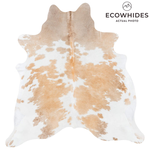 Brazilian Palomino and White Cowhide Rug Size 6'9" L x 6'6" W 7797