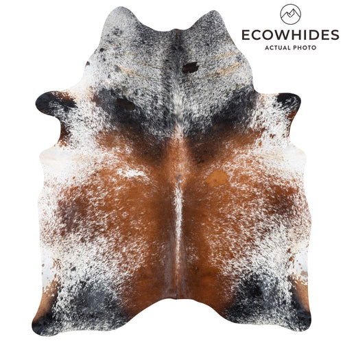 Brazilian Brown Salt and Pepper Cowhide Rug Size 7'8" L x 6'5" W 7798