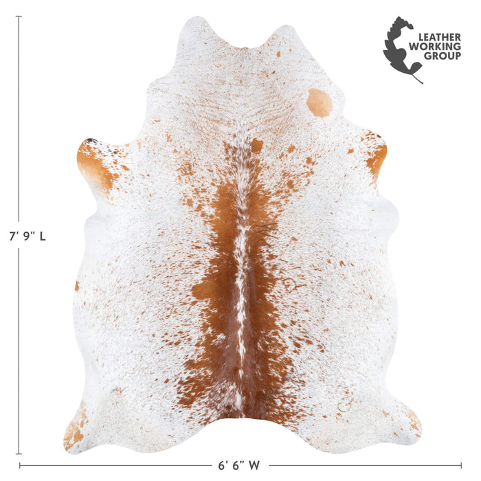 Brazilian Brown Salt and Pepper Cowhide Rug Size 7'9" L x 6'6" W 7799