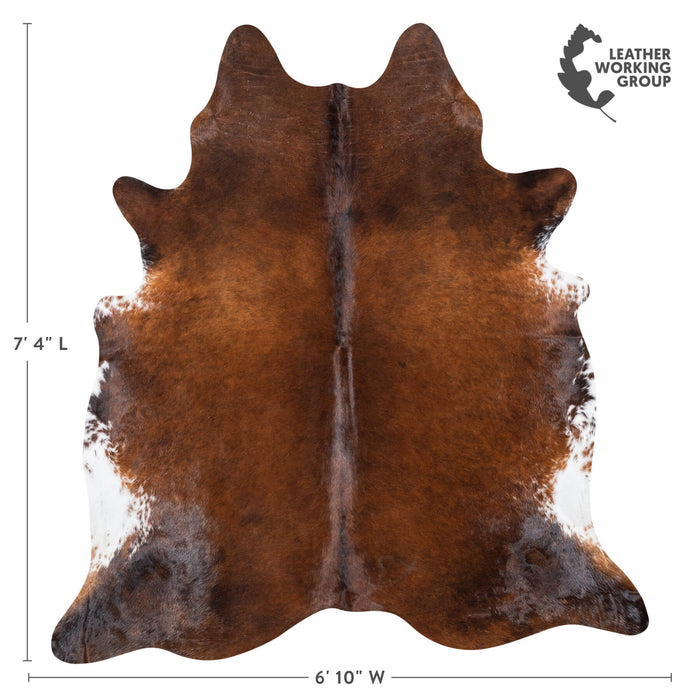 Brazilian Mahogany Cowhide Rug Size 7'4" L x 6'10" W 7824
