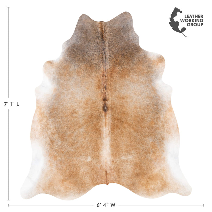 Brazilian Grey Palomino Cowhide Rug Size 7'1" L x 6'4" W 7898