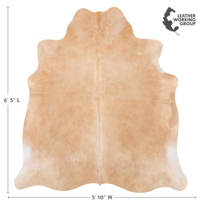Brazilian Beige Cowhide Rug Size 6'5" L x 5'10" W 7908