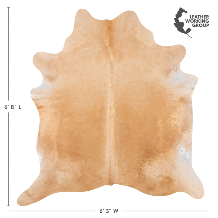 Brazilian Beige Cowhide Rug Size 6'8" L x 6'3" W 7909