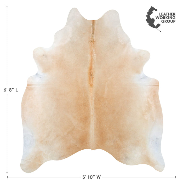 Brazilian Beige Cowhide Rug Size 6'8" L x 5'10" W 7914