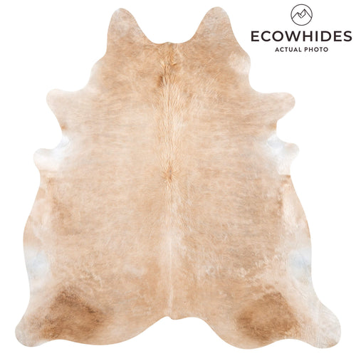 Brazilian Beige Cowhide Rug Size 7'5" L x 6'11" W 7923
