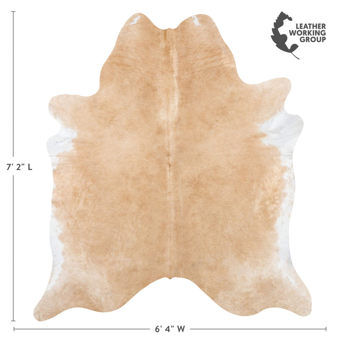 Brazilian Beige Cowhide Rug Size 7'2" L x 6'4" W 7927