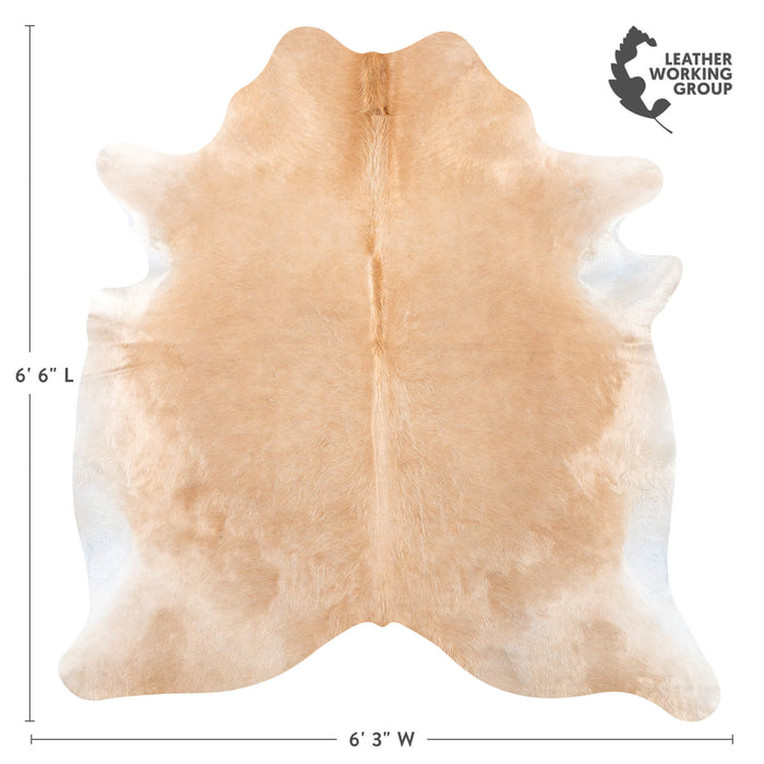 Brazilian Beige Cowhide Rug Size 6'6" L x 6'3" W 7928