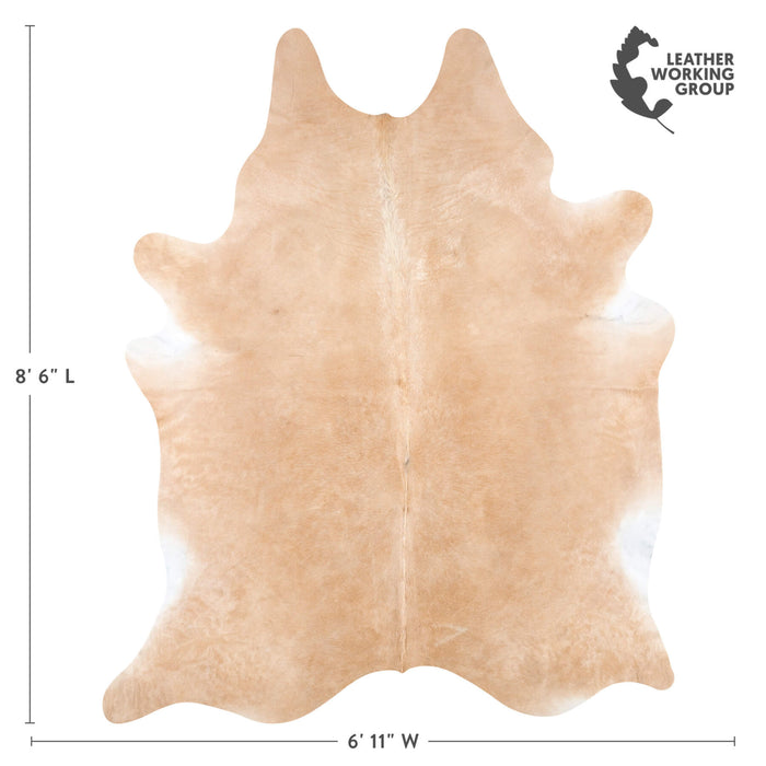 Brazilian Beige Cowhide Rug Size 8'6" L x 6'11" W 7933