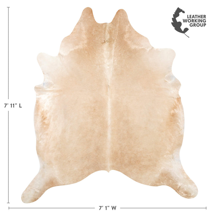 Brazilian Beige Cowhide Rug Size 7'11" L x 7'1" W 7934