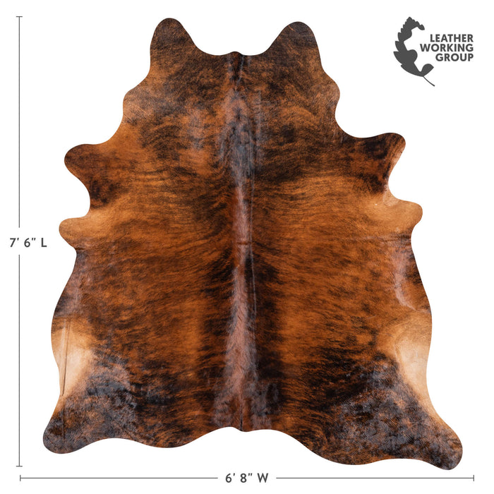 Brazilian Brindle Cowhide Rug Size 7'6" L x 6'8" W 7944