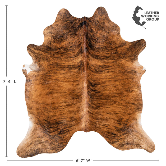 Brazilian Brindle Cowhide Rug Size 7'4" L x 6'7" W 7946