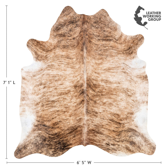 Brazilian Brindle Cowhide Rug Size 7'1" L x 6'5" W 7948