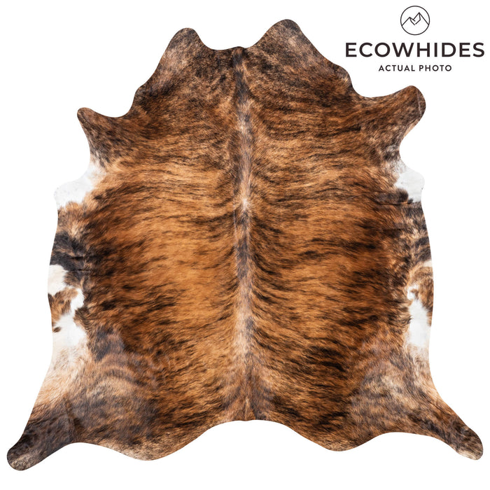 Brazilian Brindle Cowhide Rug Size 7'1" L x 7'5" W 7950