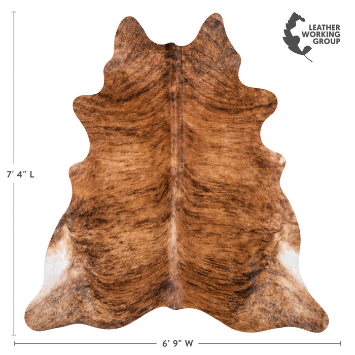 Brazilian Brindle Cowhide Rug Size 7'4" L x 6'9" W 7952