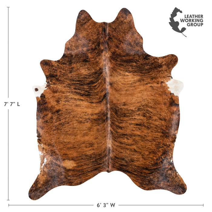 Brazilian Brindle Cowhide Rug Size 7'7" L x 6'3" W 7956