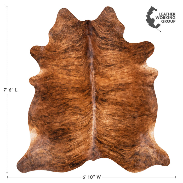 Brazilian Brindle Cowhide Rug Size 7'6" L x 6'10" W 7965