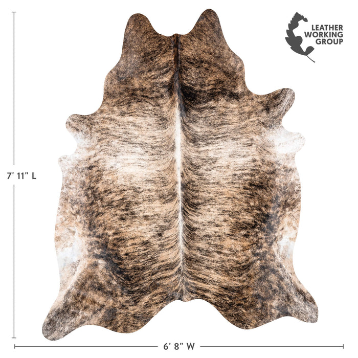 Brazilian Brindle Cowhide Rug Size 7'11" L x 6'8" W 7967
