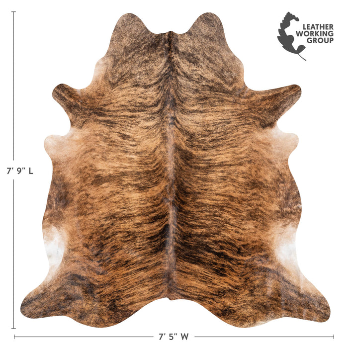 Brazilian Brindle Cowhide Rug Size 7'9" L x 7'5" W 7968